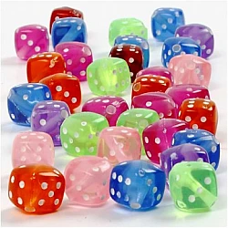 Plastic Dice Beads (500 g)