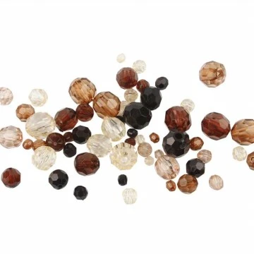 Faceted Beads (Brown, 250 g)
