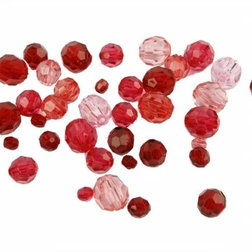 Faceted Beads (Red, 250 g)