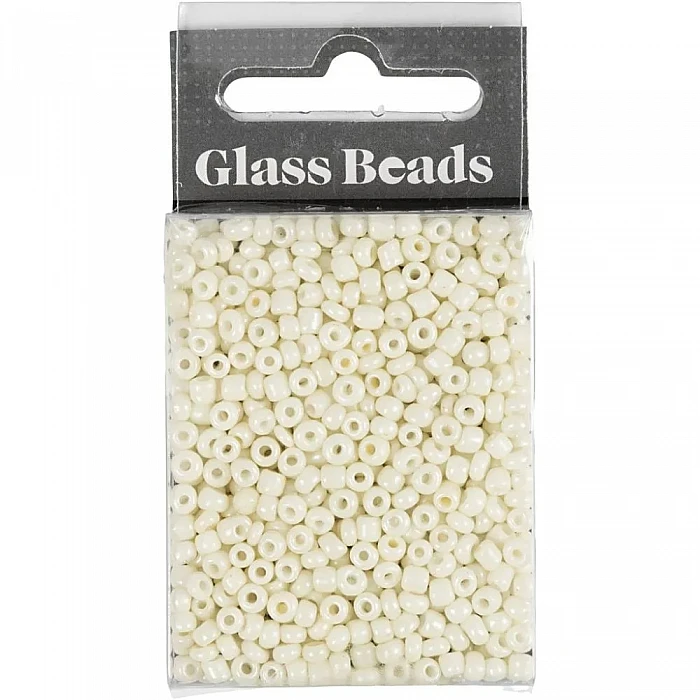Glass beads - beige (3 mm, 25 g)