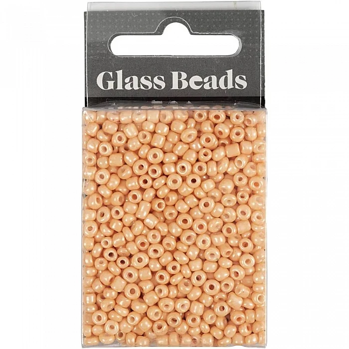 Glass beads - peach (3 mm, 25 g)