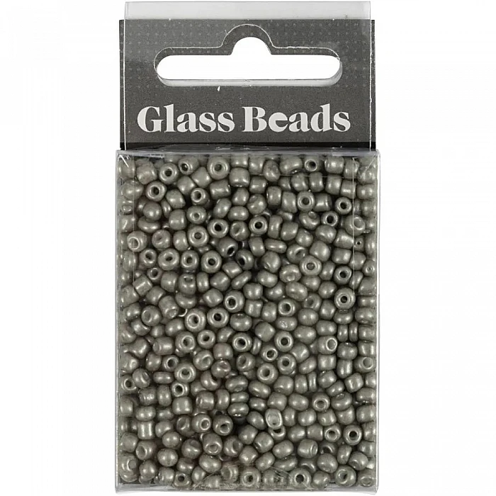 Glass Beads – Grey (3 mm, 25 g)