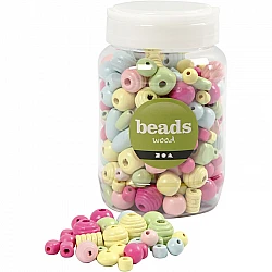 Wooden Beads - Pastel Colours (400 ml)