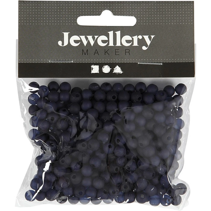 Plastic Beads - Dark Blue (6 mm, 40 g)