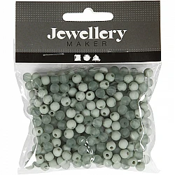 Plastic beads – light green (6 mm, 40 g)