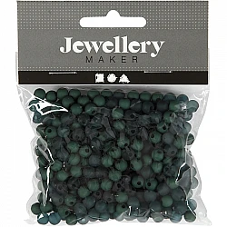 Plastic Beads - Dark Green (6 mm, 40 g)