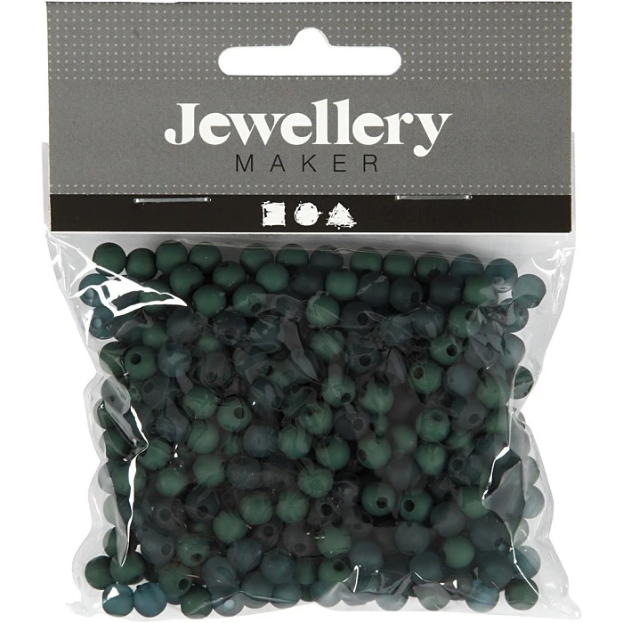 Plastic Beads - Dark Green (6 mm, 40 g)