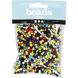 Glass beads - coloured (4 mm, 130 g)