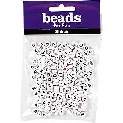 Plastic Letter Beads - Round (25 g)