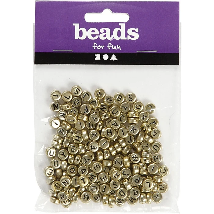 Hanging Letter Beads - Gold 21g