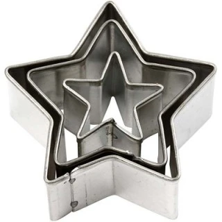 Набор металлических форм для выпечки — звезда (3 шт.)