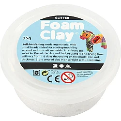 Foam clay with glitter - white (35g)