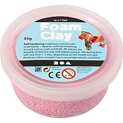Foam clay with glitter - pink (35 g)
