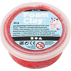 Foam clay with glitter - red (35g)