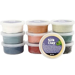 Silk Clay – Assorted Pastel Colors (10 x 40 g)
