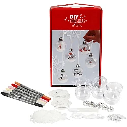 Set - Christmas Acrylic Baubles with Decorations (6 pcs.)
