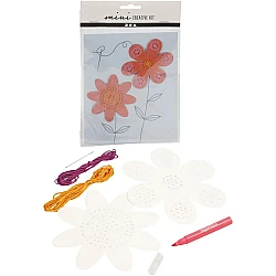 Embroidery Templates with Punched Holes - Flower