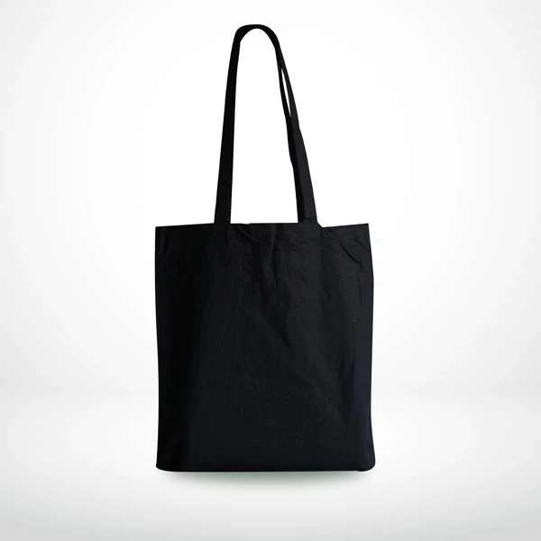 Fabric tote bag - black (with long handles)