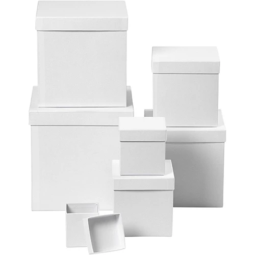 White Cardboard Boxes - Pack of 7