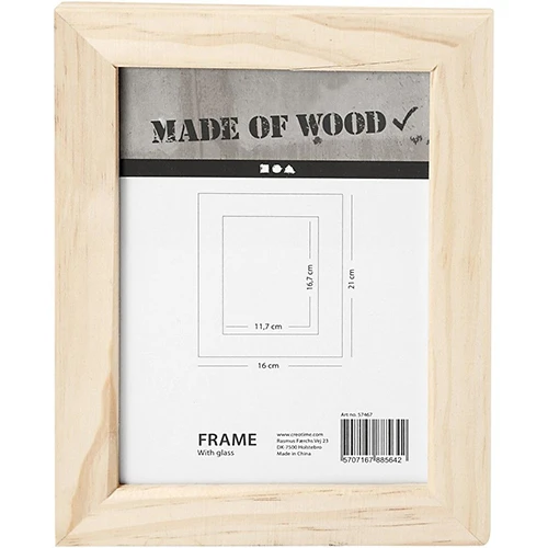 Wooden Frame with Glass 11.7 x 16.7 cm