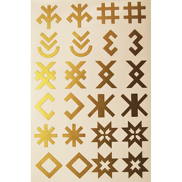 Spēka zīmju uzlīmes "Debesu spīdekļi" zelta