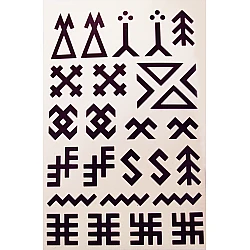 Наклейки с руническими символами «Likteņzīmes», бордовые