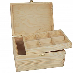 Деревянная шкатулка с органайзером и замком