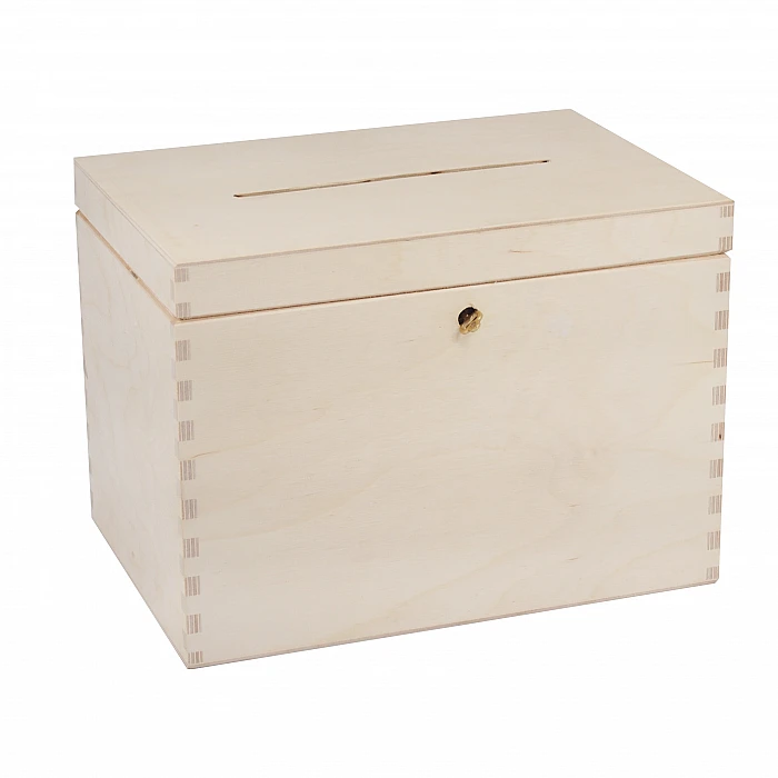 Деревянный сейф для конвертов с замком