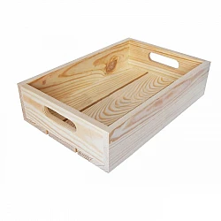 Wooden container with handles