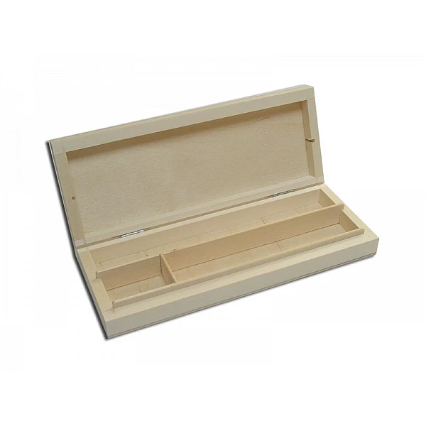 Wooden pencil case with compartments
