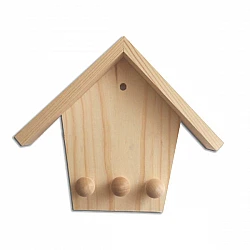 Wooden Key Hanger (House-Shaped)