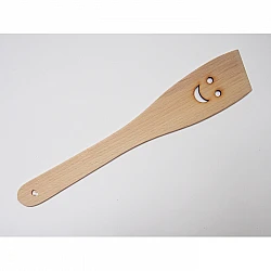 Wooden spatula with smiley face