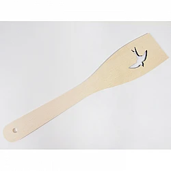 Wooden Spatula with Bird Design