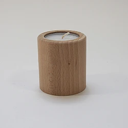 Round Wooden Candle Holder - 60 mm