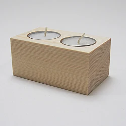 Wooden Candle Holder for 2 Tealight Candles