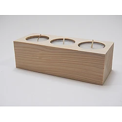 Wooden Candle Holder for 3 Tealight Candles