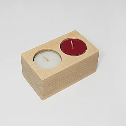 Pinewood Candle Holder for 2 Candles