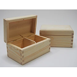 Wooden box with 2 compartments