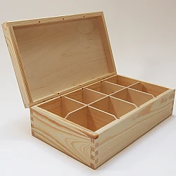 Wooden box with 8 compartments
