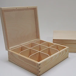 Wooden Box with 9 Compartments