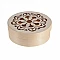 Round wooden box with decorative lid (D 14.3 cm)