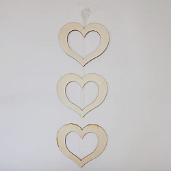 Wooden Frame Set – Heart String Lights (3 pcs)