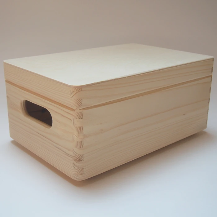 Wooden Box with Lid and Handles (Small)