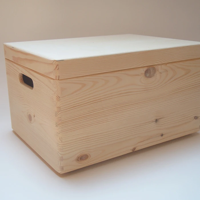 Wooden Box with Lid and Handles (Large)