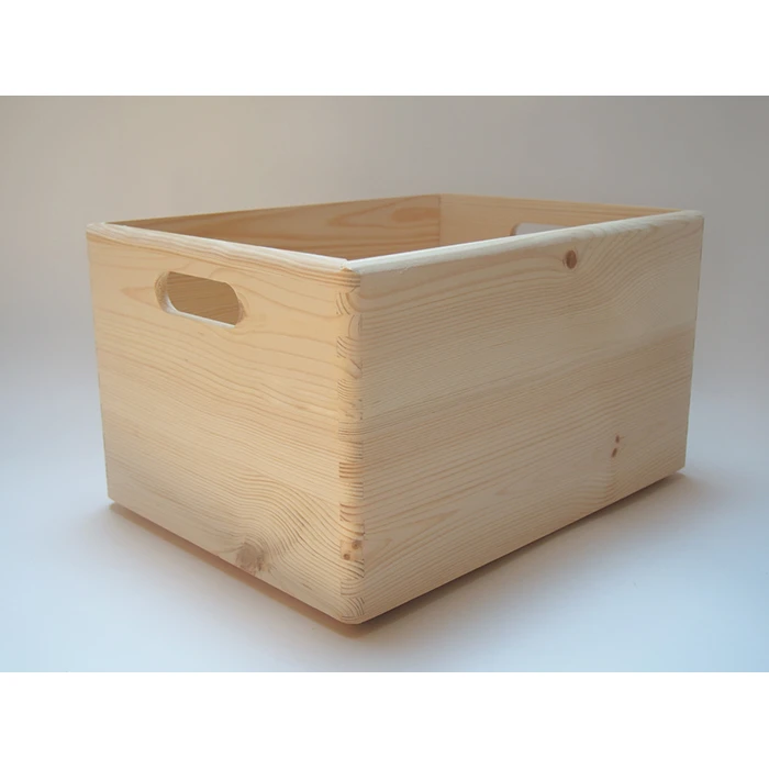 Large Wooden Crate with Handles