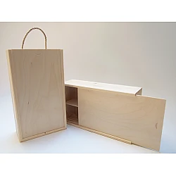 Wooden Box for 2 Wine Bottles