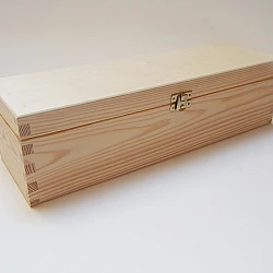Wooden Wine Box with Lid for 1 Bottle