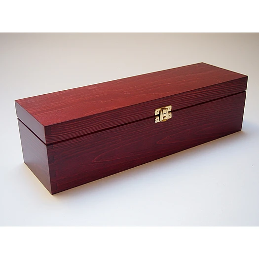 Wooden box with lid for 1 wine bottle (brown)