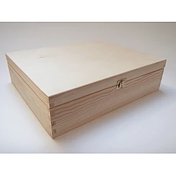 Wooden Box with Lid for 3 Wine Bottles