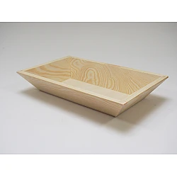 Wooden tray with high sides